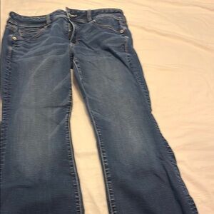 AE/kick boot jeans. Dark blue, size 14 short.